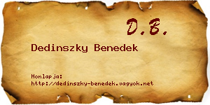 Dedinszky Benedek névjegykártya