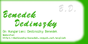 benedek dedinszky business card